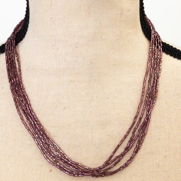 Boho metallic beaded strands Andrew Stone Himalayan Gems set of 8 layered look - Picture 10 of 16